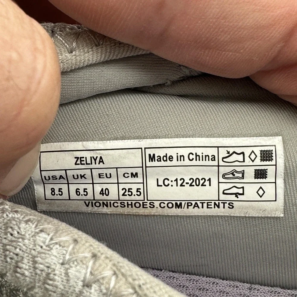 Vionic Zeliya Shoes Womens Size 8.5 Gray Mesh Slip On Walking‎ Sneakers Comfort